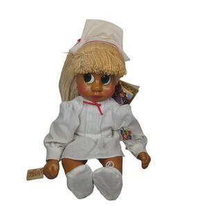 Vintage 1989 Naber Kids Amy Nurse 17” Wooden Doll